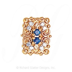 GS530 S/D - 14 Karat Gold Slide with Sapphire center and Diamond accents 